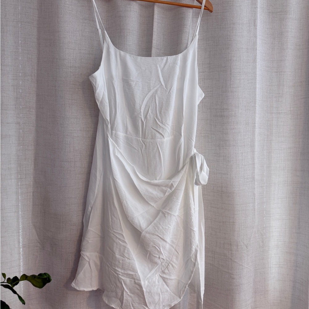 Unbranded -  White Draped Wrap Dress